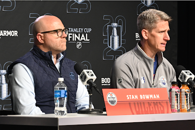 Stan Bowman, Kris Knoblauch, Edmonton Oilers Stan Bowman, Kris Knoblauch, Edmonton Oilers